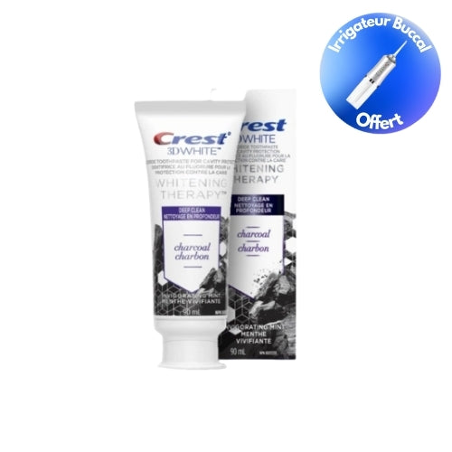 DENTIFRICE CHARBON NATUREL CREST©+ Irrigateur Buccal OFFERT